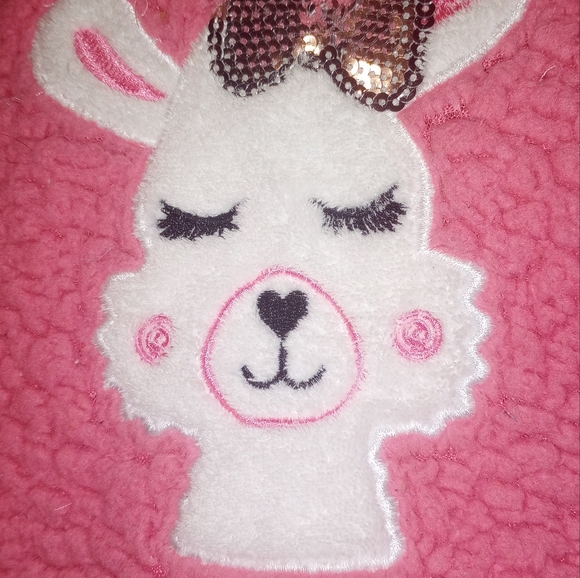 Toddler girl Sherpa fleece hoodie llamb 🦙 ears pullover size 0-3months - Picture 5 of 7